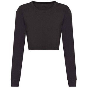 Awdis Womens/Ladies Heather Crop T-Shirt / Black